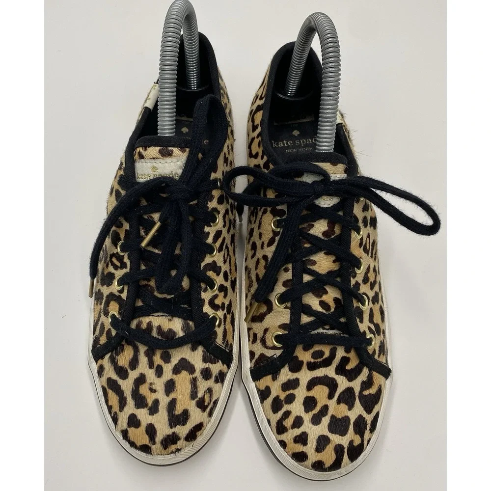 Keds X Kate Spade Women's Kickstart Low Calf Hair Leopard Print‎ Sneakers Sz 4 M
